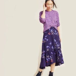 Anthropologie MAEVE Graphic Mid Skirt: Size 8